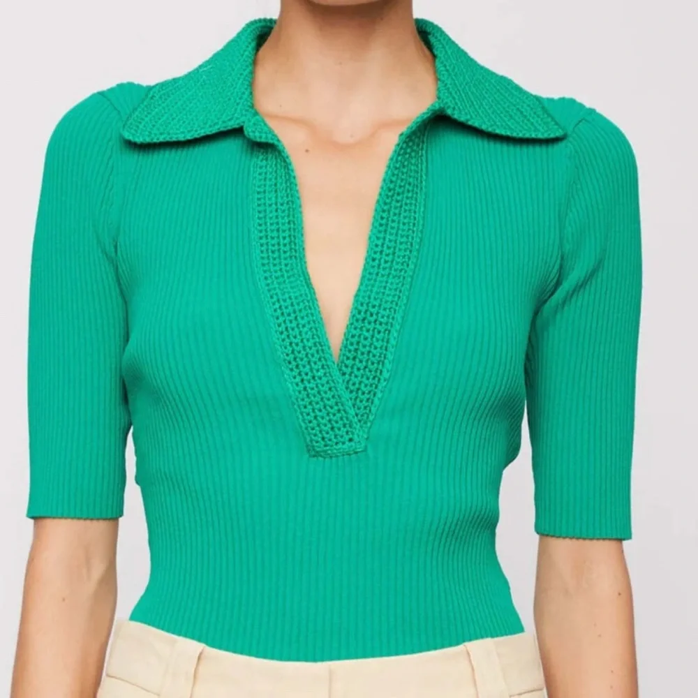 A.L.C. Vibrant Green V-Neck Sweater - Picture 5 of 5